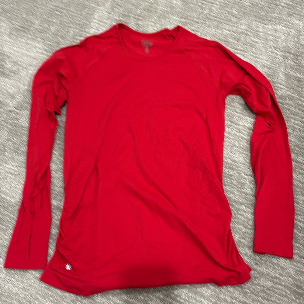 Athleta Red Long Sleeve Tee